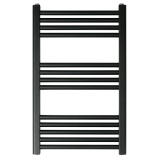 JTP Vos 800mm x 500mm Matt Black Heated Towel Radiator Cut Out
